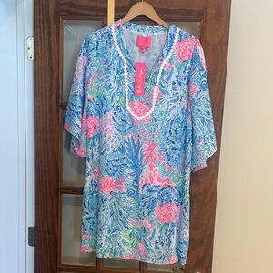 Lilly Pulitzer Vibrant Blue and Pink Tunic
